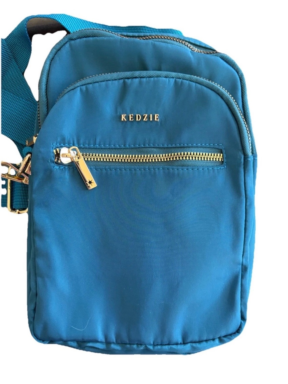 Kedzie Roundtrip Convertible Sling Crossbody Satchel Bag Teal Blue Zipper NWOT